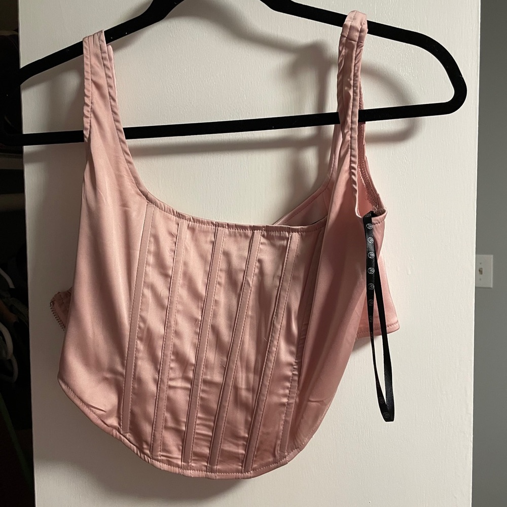 Stassie x Missguided Rose Satin Corset